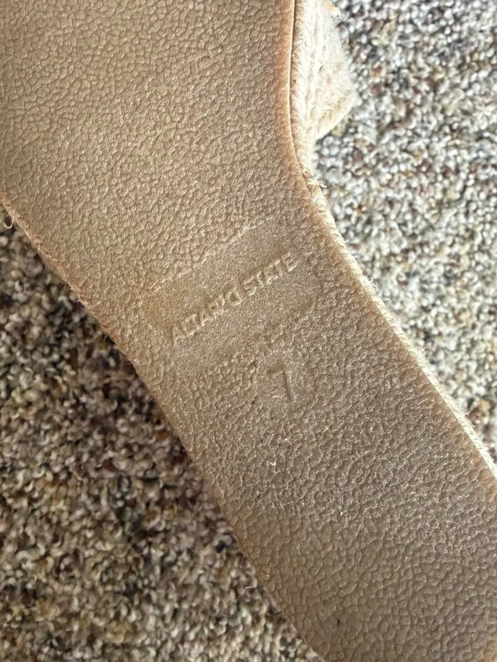 Altar’d State Neutral Beige Wedge Espadrille Slide Sandals 7